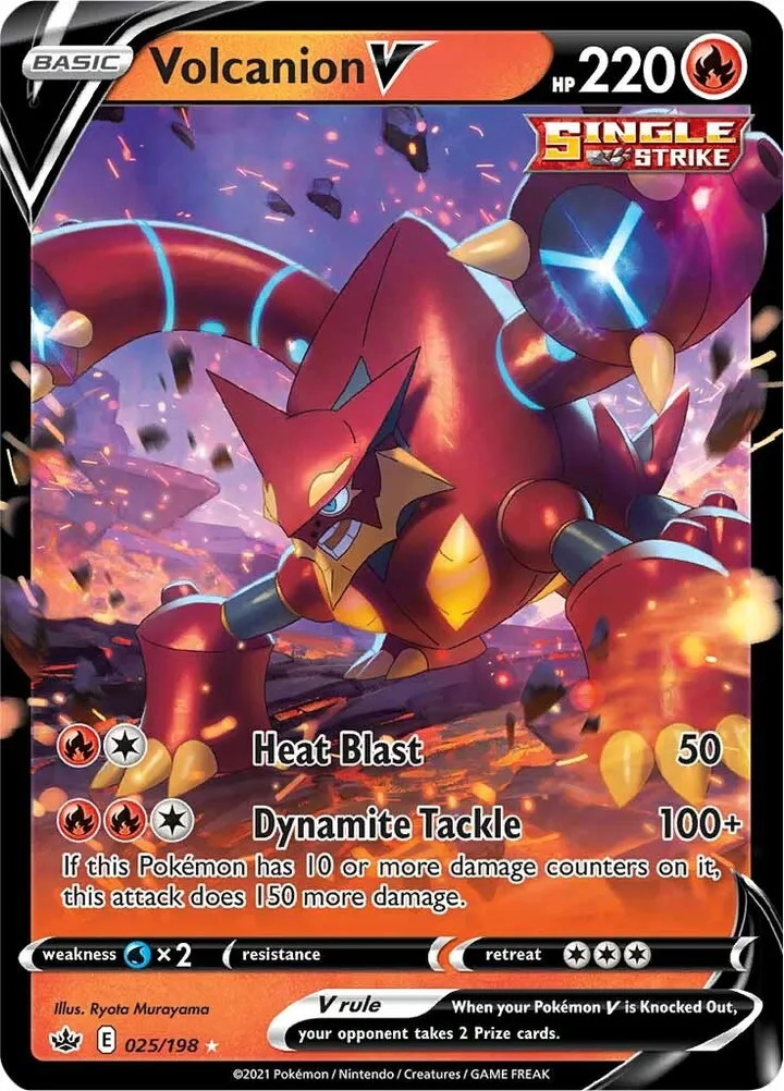 Sword & Shield—Chilling Reign 영어판 Volcanion V 25 카드 앞면