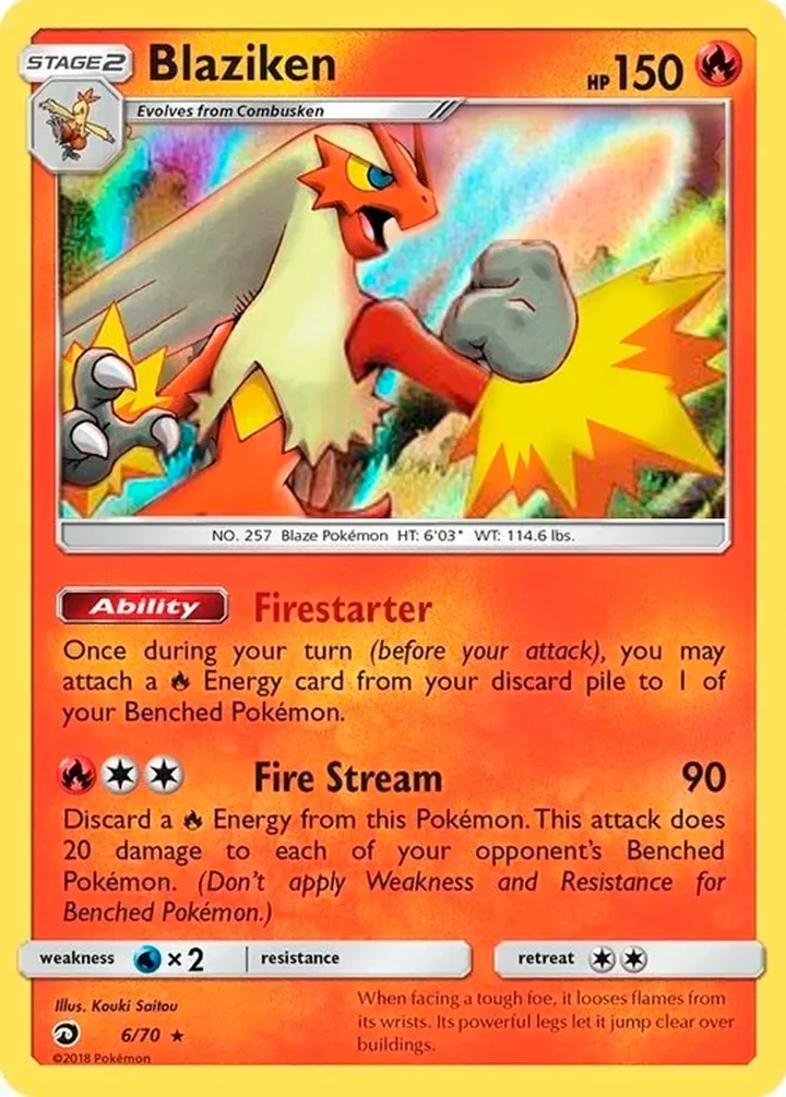Dragon Majesty 영어판 Blaziken 6 카드 앞면