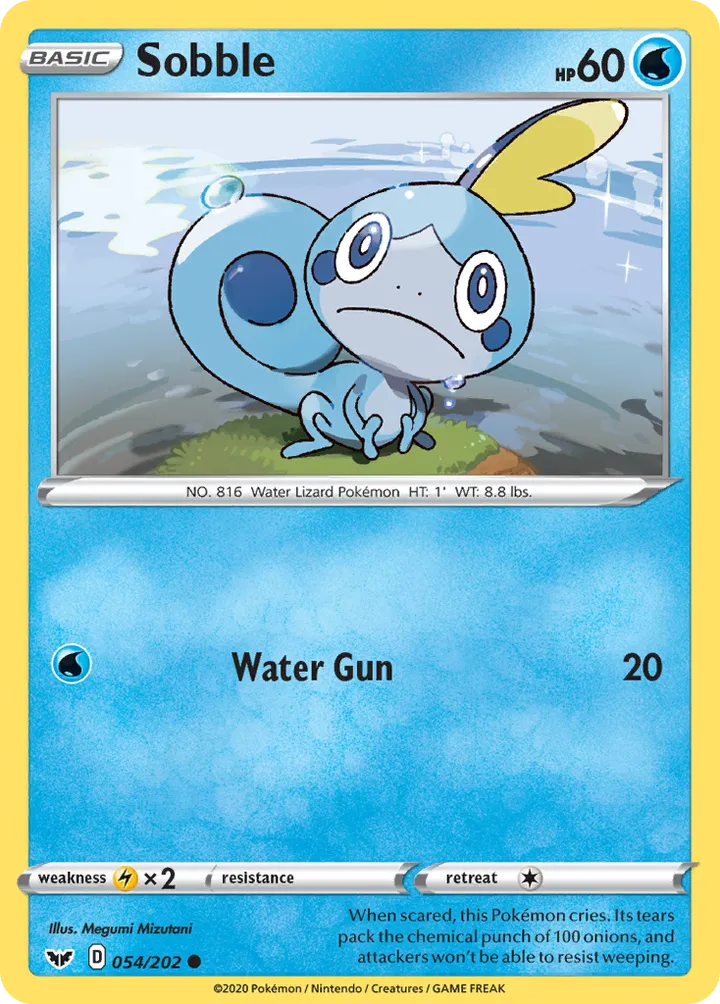 Sword & Shield 英語版 Sobble 54 カード表面