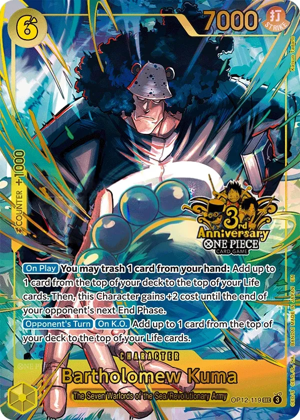 Legacy of the Master 영어판 Bartholomew Kuma OP12-119 · 패럴렐 2 카드 앞면