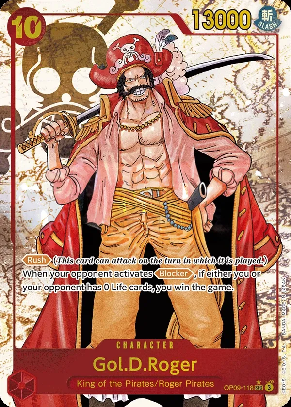 Emperors in the New World 英語版 Gol.D.Roger OP09-118 · パラレル カード表面