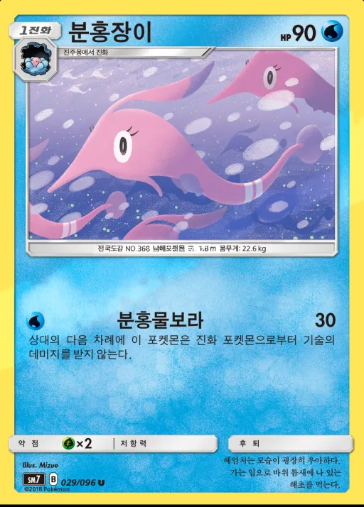 창공의 카리스마 韓国語版 분홍장이 29 カード表面