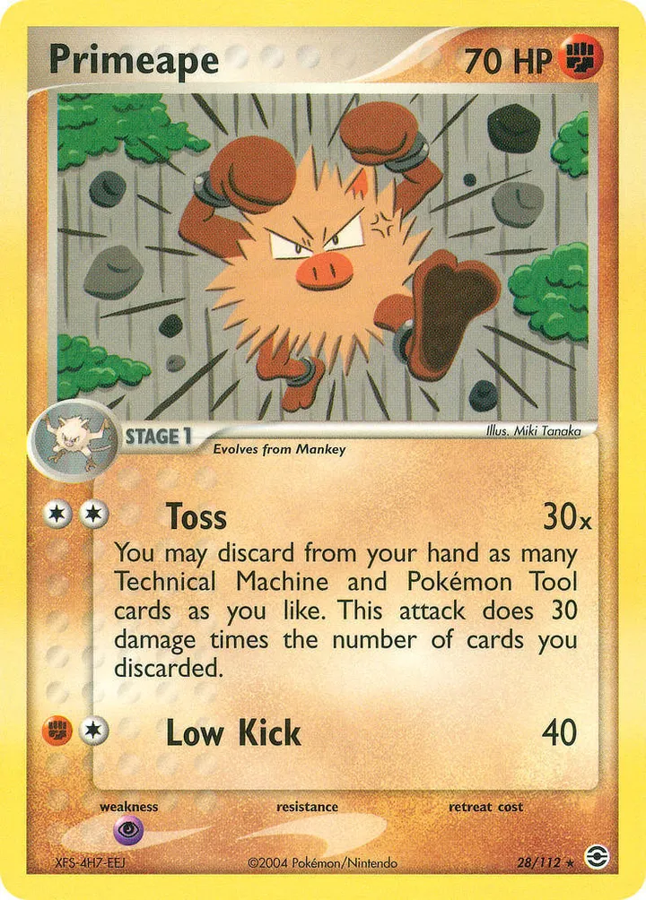 EX FireRed & LeafGreen 영어판 Primeape 28 카드 앞면