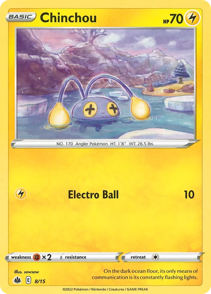 McDonald's Collection 2022 英語版 Chinchou 8 カード表面