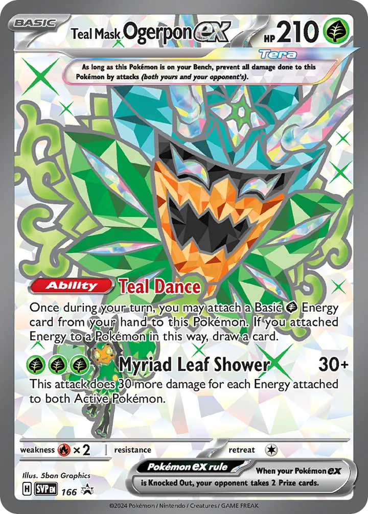 SVP Black Star Promos 영어판 Teal Mask Ogerpon ex 166 카드 앞면