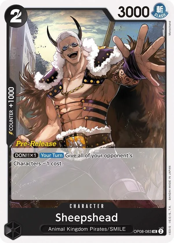 Two Legends 英語版 Sheepshead OP08-083 · プレリリース カード表面