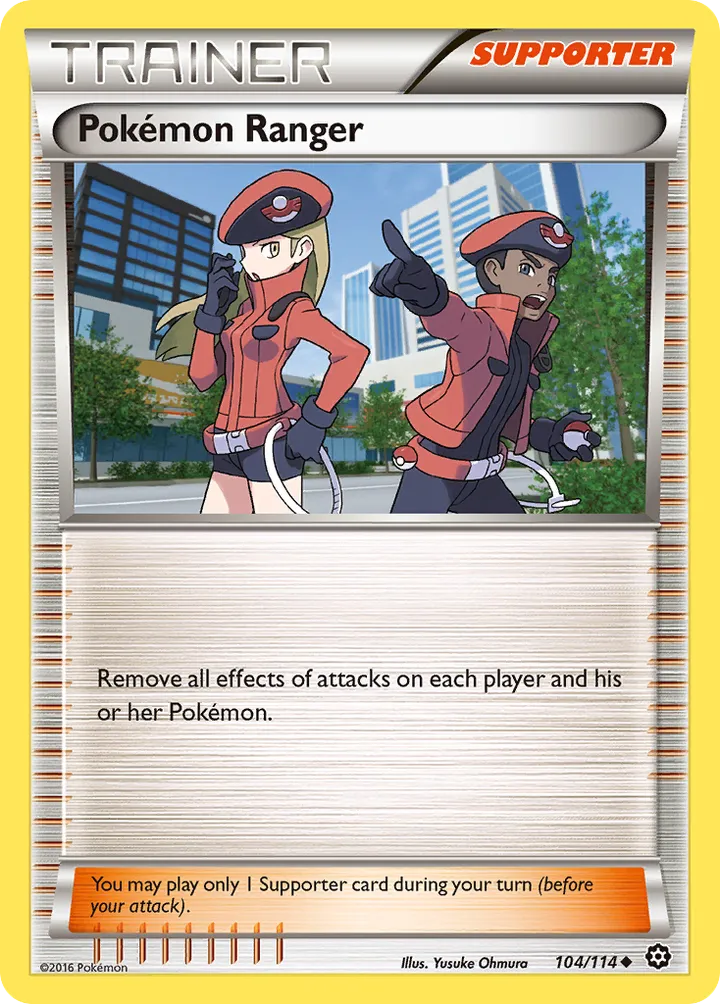 XY—Steam Siege 영어판 Pokémon Ranger 104 카드 앞면