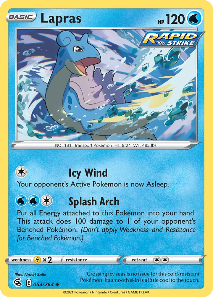 Sword & Shield—Fusion Strike 영어판 Lapras 54 카드 앞면