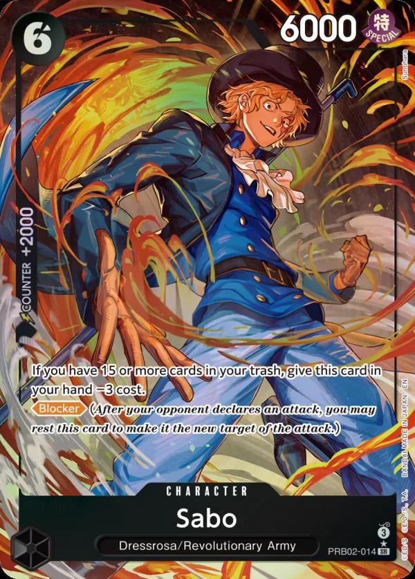 One Piece Card The Best vol.2 영어판 Sabo PRB02-014 · 패럴렐 카드 앞면