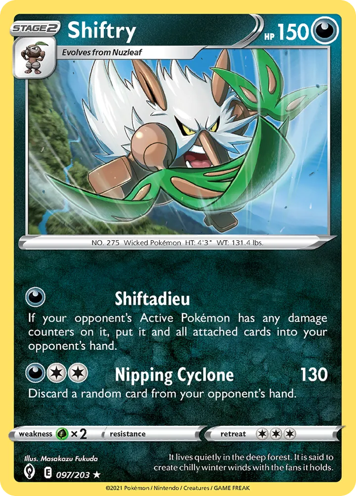 Sword & Shield—Evolving Skies 영어판 Shiftry 97 카드 앞면