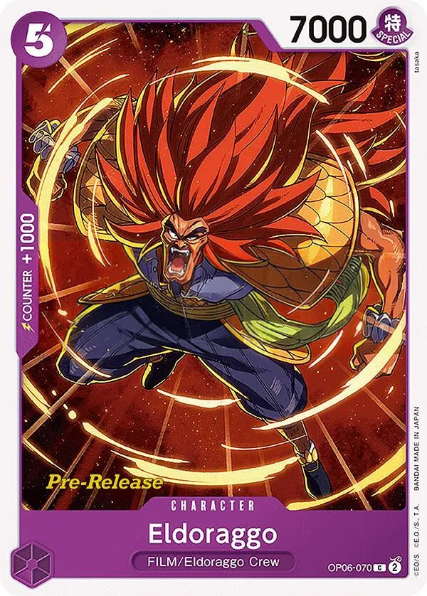 Wings of the Captain 英語版 Eldoraggo OP06-070 · プレリリース カード表面
