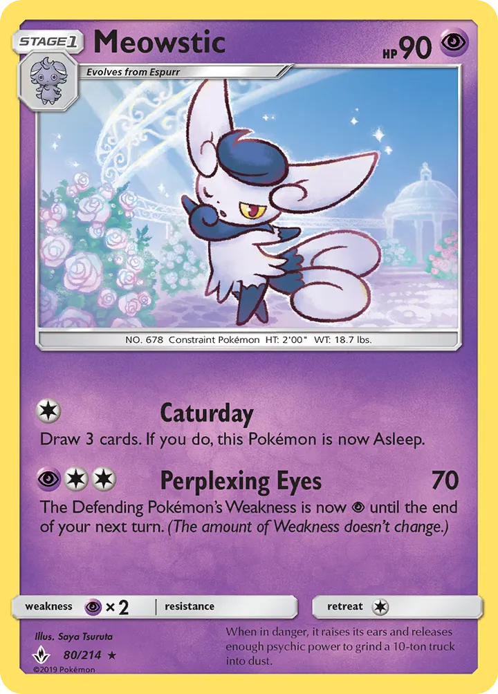 Sun & Moon—Unbroken Bonds 英語版 Meowstic 80 カード表面