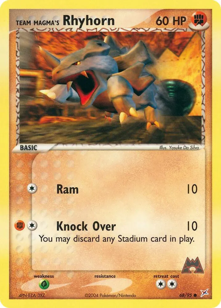 EX Team Magma vs Team Aqua 英語版 Team Magma's Rhyhorn 68 カード表面