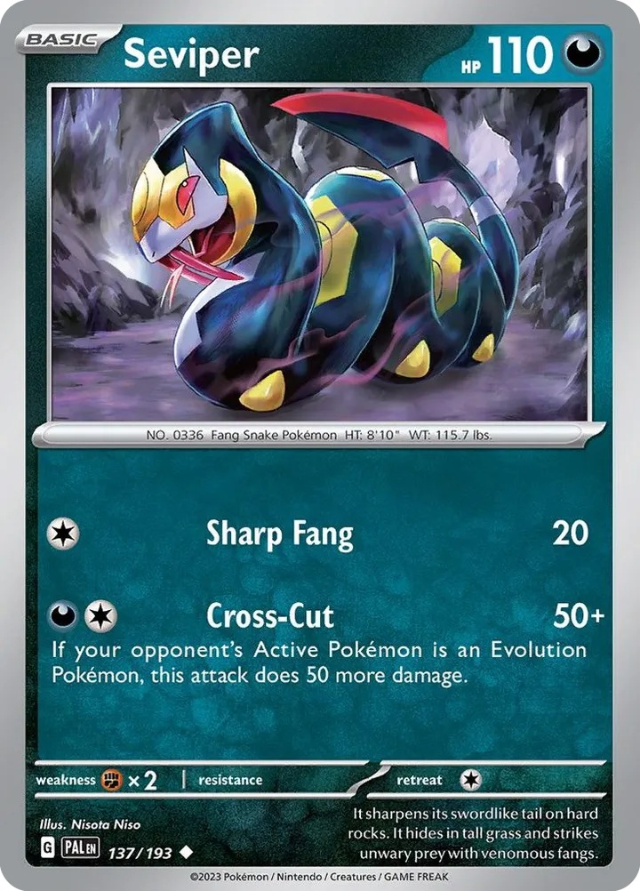 Scarlet & Violet—Paldea Evolved 영어판 Seviper 137 카드 앞면