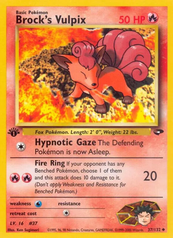 Gym Challenge 영어판 Brock's Vulpix 37 카드 앞면