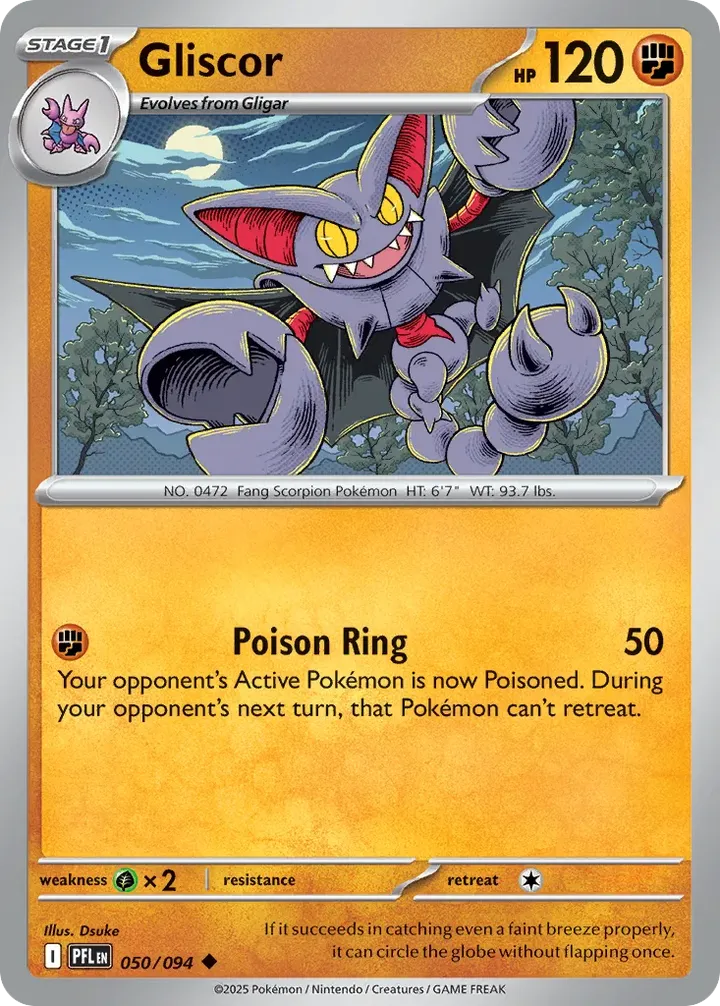 Mega Evolution—Phantasmal Flames 영어판 Gliscor 50 카드 앞면