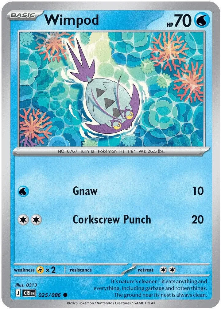 Mega Evolution—Chaos Rising 英語版 Wimpod 25 カード表面