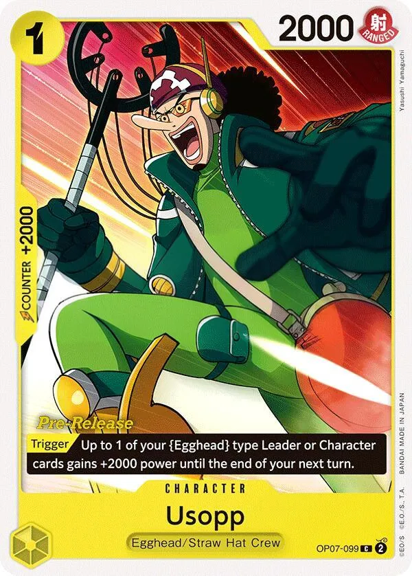 500 Years in the Future 英語版 Usopp OP07-099 · プレリリース カード表面