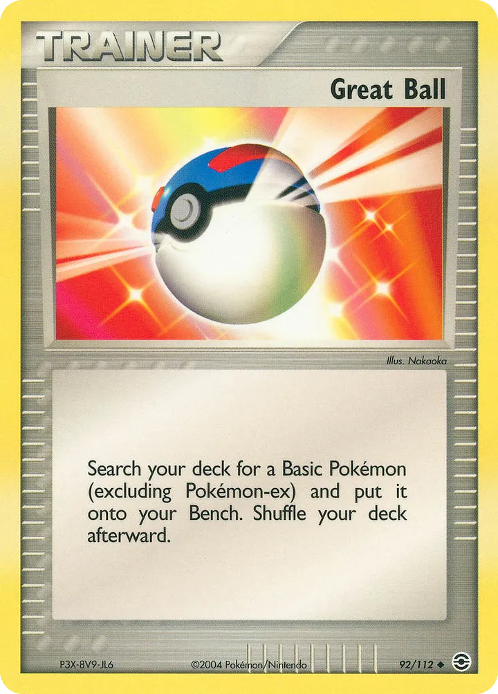 EX FireRed & LeafGreen 영어판 Great Ball 92 카드 앞면