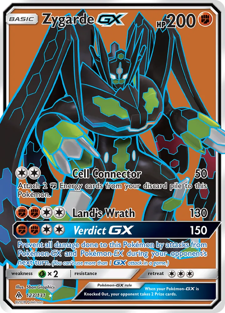 Sun & Moon—Forbidden Light 영어판 Zygarde-GX 123 카드 앞면