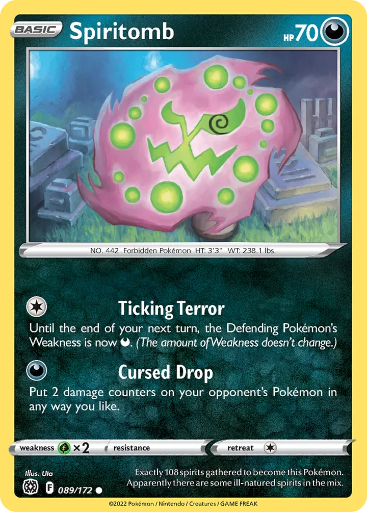 Sword & Shield—Brilliant Stars 영어판 Spiritomb 89 카드 앞면