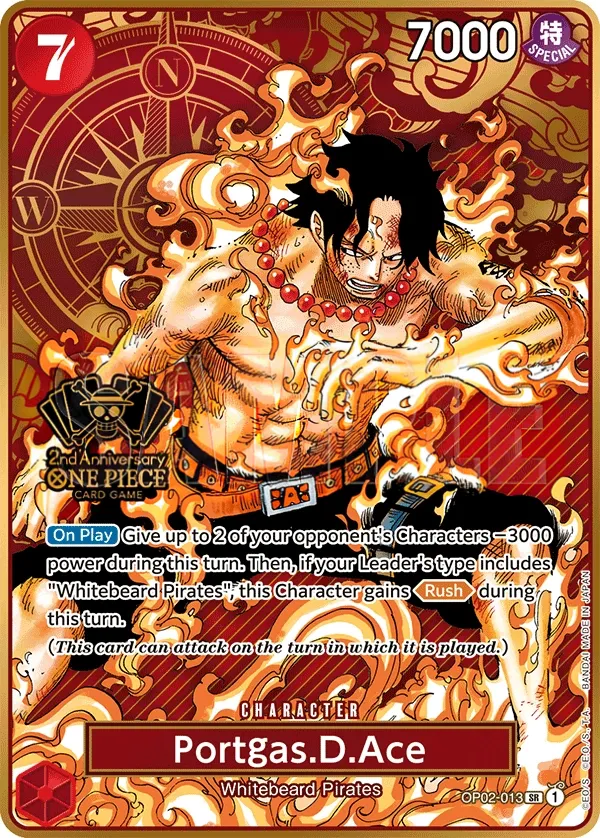 Paramount War 영어판 Portgas.D.Ace OP02-013 · 패럴렐 5 카드 앞면
