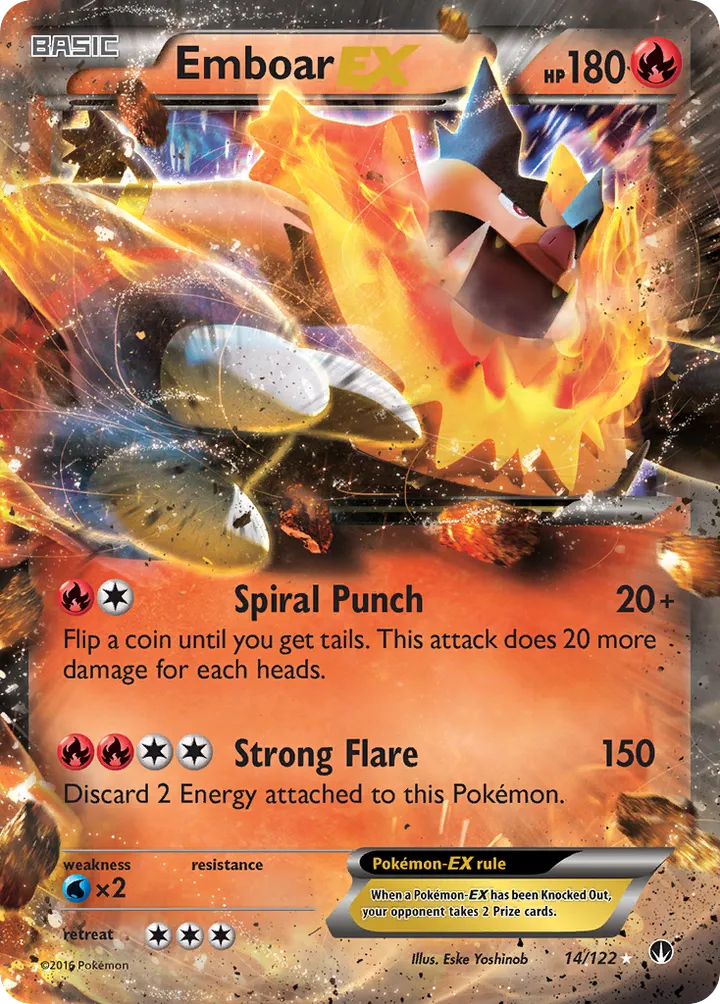XY—BREAKpoint 英語版 Emboar-EX 14 カード表面