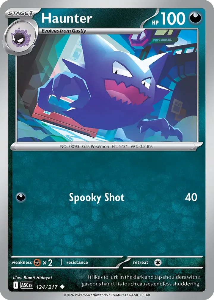 Mega Evolution—Ascended Heroes 英語版 Haunter 124 カード表面