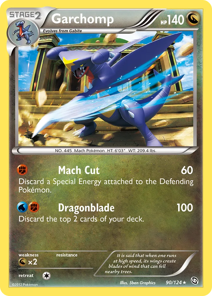Black & White—Dragons Exalted 영어판 Garchomp 90 카드 앞면