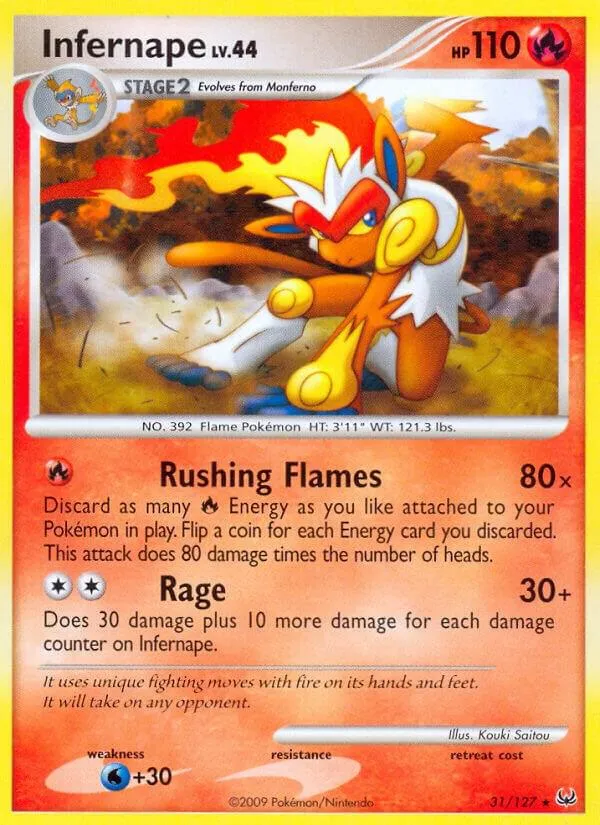 Platinum 영어판 Infernape 31 카드 앞면