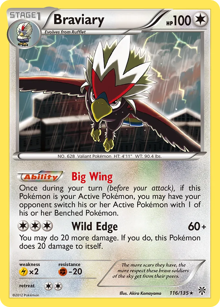 Black & White—Plasma Storm 영어판 Braviary 116 카드 앞면