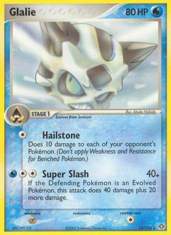 EX Emerald 영어판 Glalie 13 카드 앞면