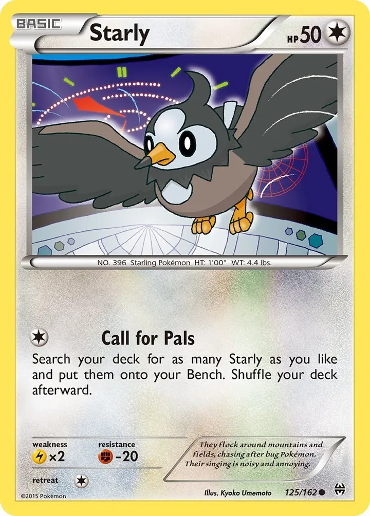 XY—BREAKthrough 英語版 Starly 125 カード表面