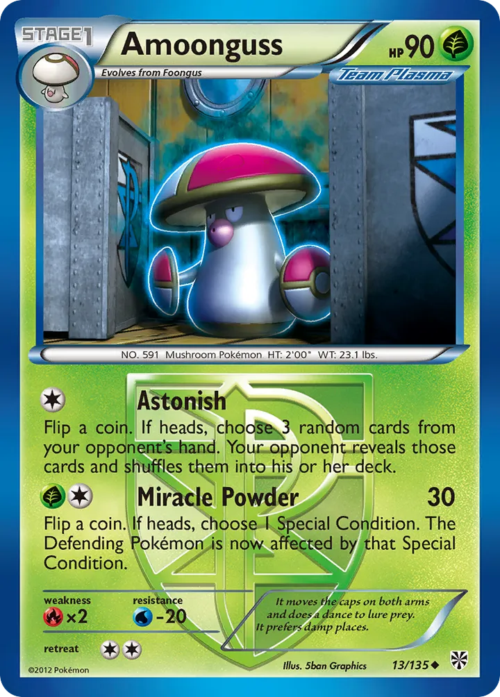Front of Amoonguss 13, Black & White—Plasma Storm English