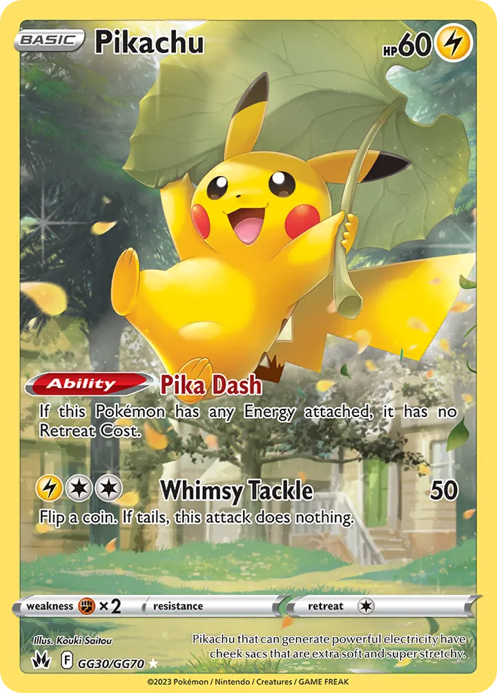 Crown Zenith 영어판 Pikachu GG30 카드 앞면