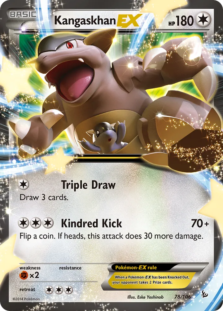 XY—Flashfire 영어판 Kangaskhan-EX 78 카드 앞면