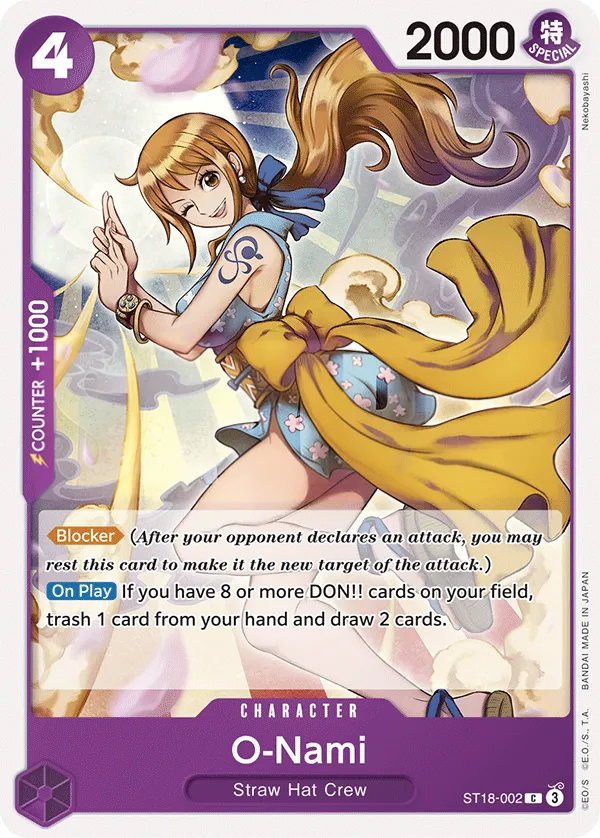 PURPLE Monkey.D.Luffy 영어판 O-Nami ST18-002 카드 앞면