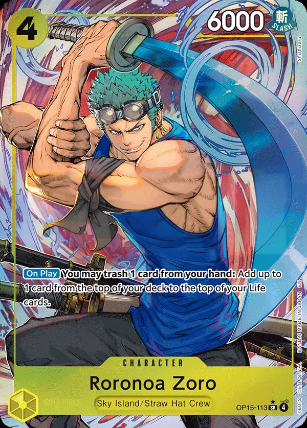 Adventure on Kami's Island 영어판 Roronoa Zoro OP15-113 · 패럴렐 카드 앞면
