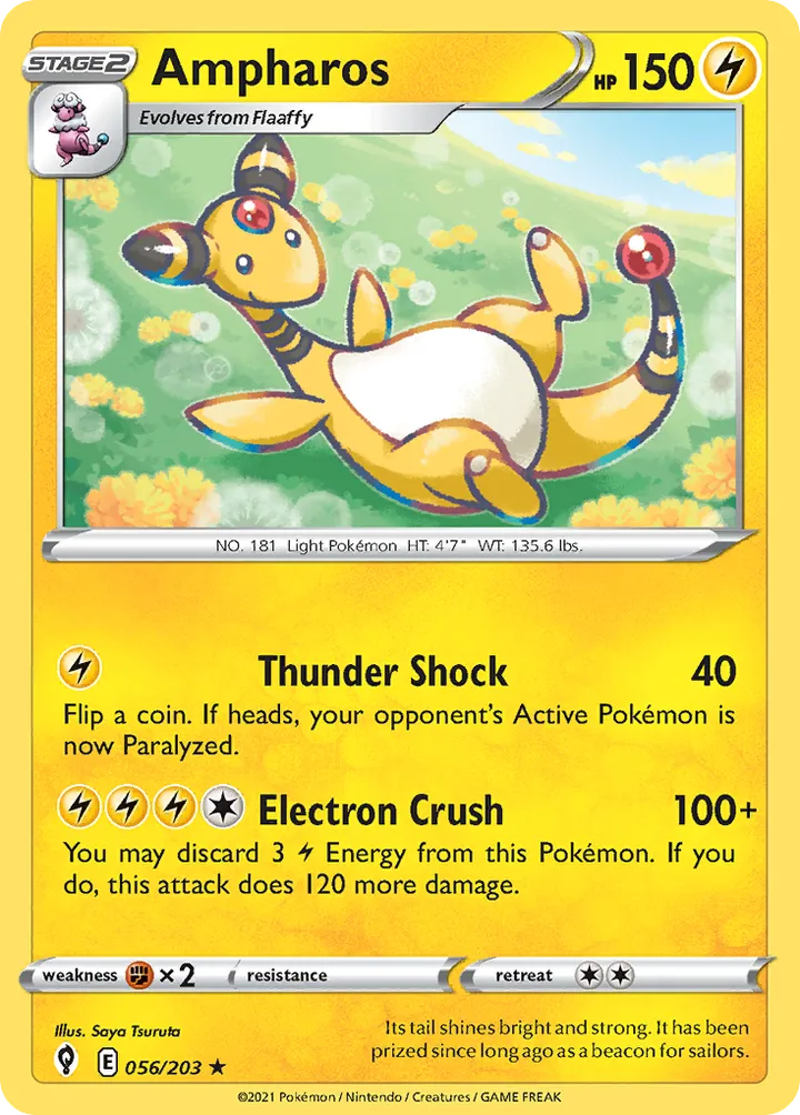 Sword & Shield—Evolving Skies 영어판 Ampharos 56 카드 앞면