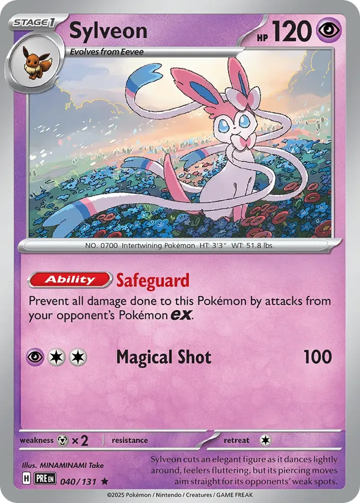 Scarlet & Violet—Prismatic Evolutions 영어판 Sylveon 40 카드 앞면