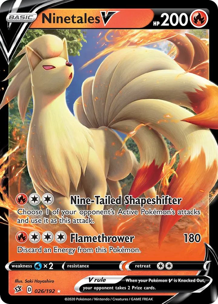 Sword & Shield—Rebel Clash 英語版 Ninetales V 26 カード表面