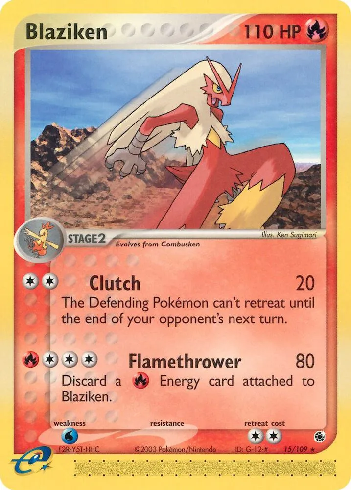 EX Ruby & Sapphire 영어판 Blaziken 15 카드 앞면
