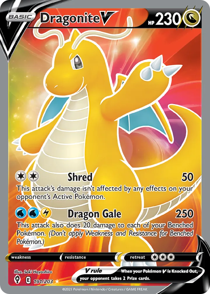 Sword & Shield—Evolving Skies 英語版 Dragonite V 191 カード表面