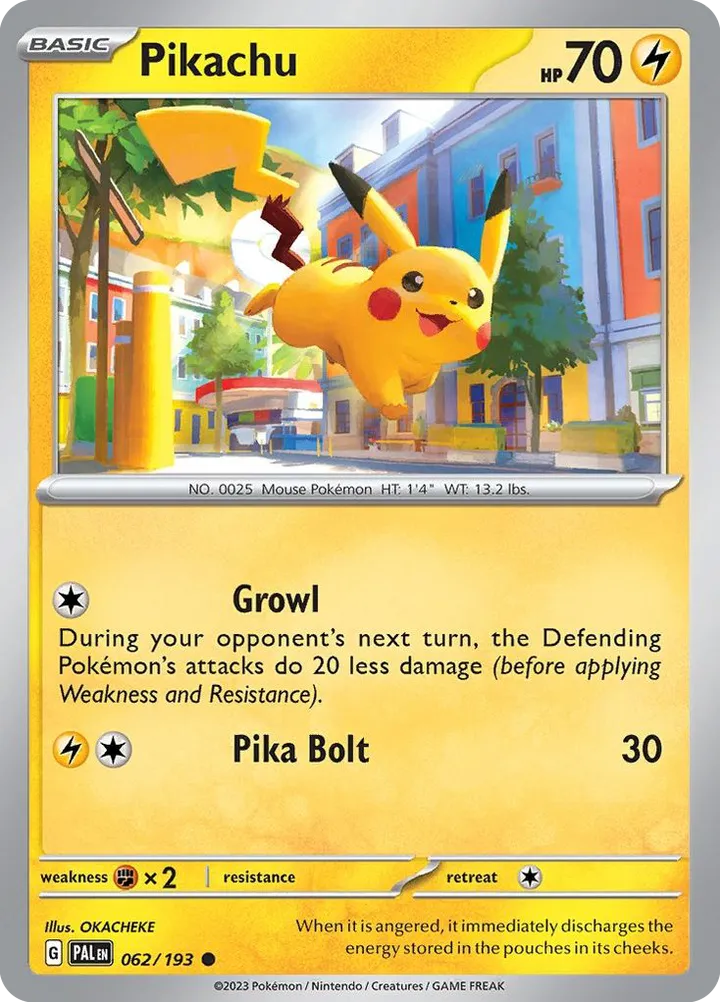 Scarlet & Violet—Paldea Evolved 英語版 Pikachu 62 カード表面