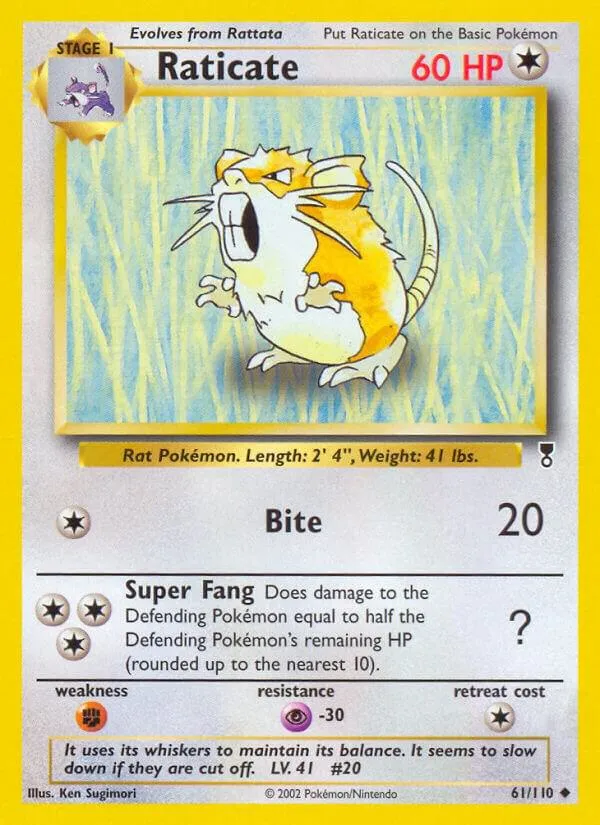 Front of Raticate 61, Legendary Collection English
