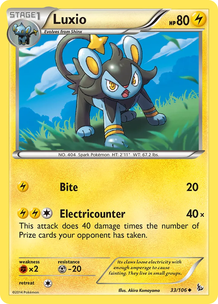 XY—Flashfire 영어판 Luxio 33 카드 앞면