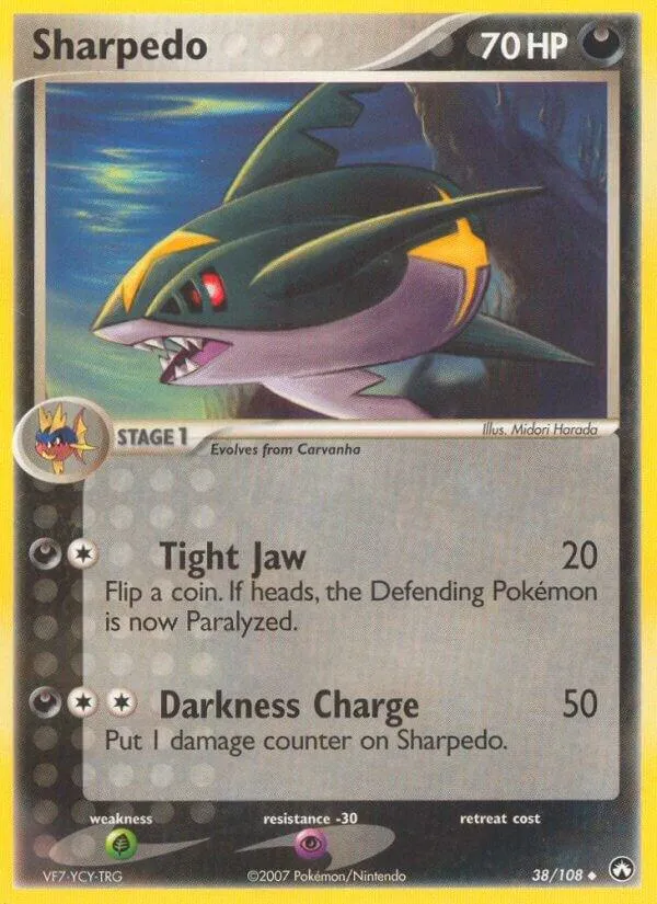 EX Power Keepers 영어판 Sharpedo 38 카드 앞면