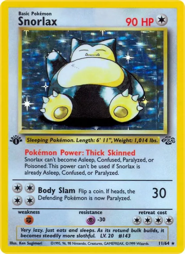 Jungle 영어판 Snorlax 11 카드 앞면