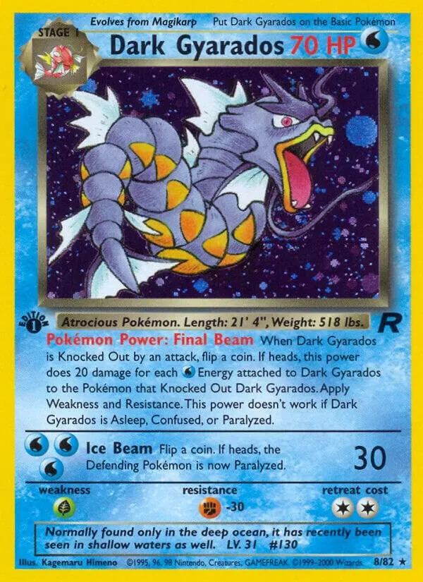 Team Rocket 英語版 Dark Gyarados 8 カード表面