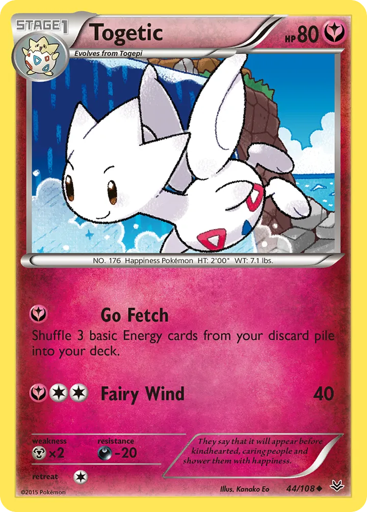 XY—Roaring Skies 영어판 Togetic 44 카드 앞면